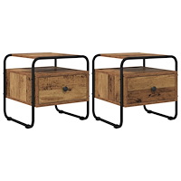 vidaXL Nattduksbord 2 st Gammalt trä 40 x 39,5 x 40 cm Konstruerat trä
