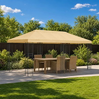 vidaXL Gazebo taköverdrag 6 x 3 m Gräddvit Polyester 190