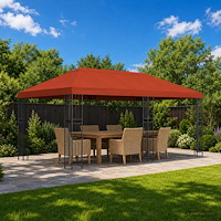 vidaXL Gazebo taköverdrag 6 x 3 m Terracotta Polyester 190