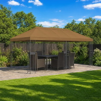 vidaXL Gazebo taköverdrag 6 x 3 m Taupe Polyester 190