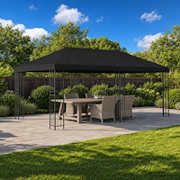 vidaXL Gazebo taköverdrag 6 x 3 m Svart Polyester 190