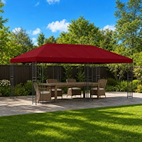 vidaXL Gazebo taköverdrag 6 x 3 m Vinröd Polyester 190
