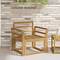 vidaXL Armstödmodul 2 pcs Vit 58,5 x 8,5 x 60 cm Massivt Akaciaträ
