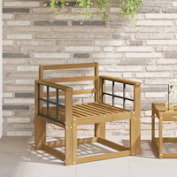 vidaXL Armstödmodul 2 pcs Vit 60 x 6 x 61 cm Massivt Akaciaträ