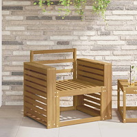 vidaXL Armstödmodul 2 pcs Vit 58,5 x 10 x 61 cm Massivt Akaciaträ