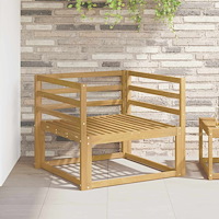 vidaXL Armstödmodul 2 pcs Vit 79 x 4 x 73 cm Massivt Akaciaträ