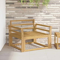 vidaXL Armstödmodul 2 pcs Vit 78,5 x 8,5 x 60 cm Massivt Akaciaträ
