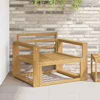vidaXL Armstöd modul 2 pcs Vit 78,5 x 10 x 61 cm Massivt Akaciaträ