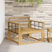 vidaXL Armstödmodul 2 pcs Vit 80 x 6 x 61 cm Massivt Akaciaträ