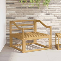 vidaXL Armstödmodul 2 pcs Vit 79 x 4 x 73 cm Massivt Akaciaträ