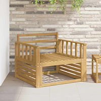 vidaXL Armstödmodul 2 pcs Vit 80 x 6 x 61 cm Massivt Akaciaträ