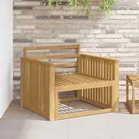 vidaXL Armstödmodul 2 pcs Vit 80 x 6 x 61 cm Massivt Akaciaträ