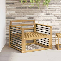 vidaXL Armstödmodul 2 pcs Vit 80 x 6 x 61 cm Massivt Akaciaträ