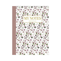 Koustrup & Co Anteckningshäfte - Rosa blommönster - småblommigt