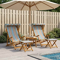 vidaXL Deck Chair 4 pcs 3 Position Massiv Eukalyptus Trä