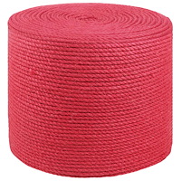 vidaXL Juterep Röd 100% Tossa jute