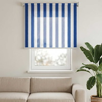 vidaXL Utomhus Rullgardin 90% UV Block Blå och Vit Rand 80 x 140 cm