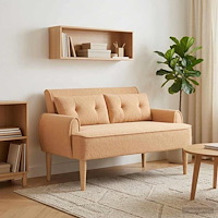 vidaXL Loveseat med knapprapport Beige 117 x 67 x 77 cm Bouclé
