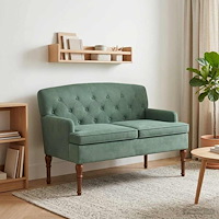 vidaXL Loveseat med knapprapport Havgrön 111 x 65 x 79 cm Sammet