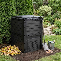 vidaXL Trädgårdskompost Svart 59,5 x 60 x 81,5 cm 280 l 100% PP