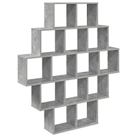 vidaXL Vägg hylla Betonggrå 120 x 20 x 136 cm Konstruerat trä