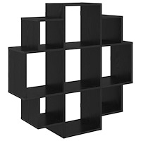 vidaXL Vägg hylla Svart ek 90 x 25 x 90 cm Konstruerat trä
