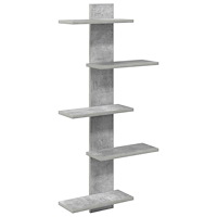 vidaXL Väggflytande Hylla Betonggrå 48,5 x 15 x 101 cm Konstruerat trä