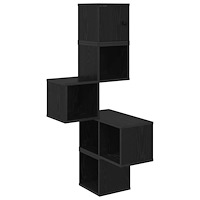 vidaXL Väggkrokhylla Svart ek 48 x 48 x 120 cm Konstruerat trä