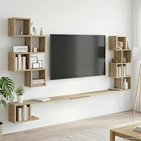 vidaXL Väggmonterad TV-hylla Sonoma-ek 180 x 15 x 94 cm