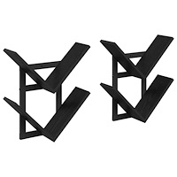 vidaXL Väggflytande Hylla 2 pcs Svart ek 43 x 15 x 47 cm