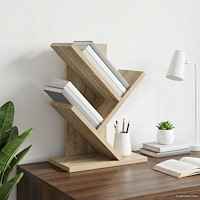 vidaXL Trä Bokhylla 3-Tier 30 x 18 x 40 cm Konstruerat trä Sonoma-ek