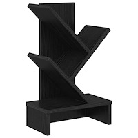 vidaXL Trä Bokhylla 3-Tier 30 x 18 x 48 cm Konstruerat trä Svart ek
