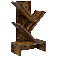 vidaXL Trä Bokhylla 3-Tier 30 x 18 x 48 cm Konstruerat trä Rökt ek