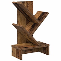 vidaXL Trä Bokhylla 3-Tier 30 x 18 x 48 cm Konstruerat trä Gammalt trä