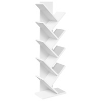 vidaXL Trä Bokhylla 6-Plan 30 x 18 x 100 cm Konstruerat trä Vit