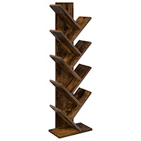 vidaXL Trä Bokhylla 6-Plan 30 x 18 x 100 cm Konstruerat trä Rökt ek