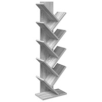 vidaXL Trä Bokhylla 6-Plan 30 x 18 x 100 cm Konstruerat trä Grå Sonoma