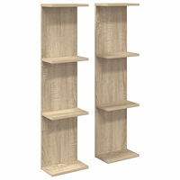 vidaXL Vägg hylla 2 pcs Sonoma-ek 25 x 15 x 100 cm Konstruerat trä