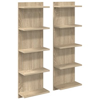 vidaXL Vägg hylla 2 pcs Sonoma-ek 30 x 15 x 100 cm Konstruerat trä