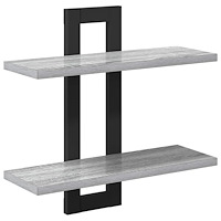 vidaXL Flytande hyllor Grå Sonoma 40 x 15 x 40 cm Konstruerat trä
