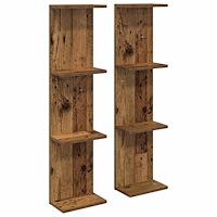vidaXL Vägg hylla 2 pcs Gammalt trä 22 x 15 x 100 cm Konstruerat trä