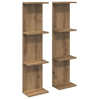 vidaXL Vägg hylla 2 pcs Artisan-ek 22 x 15 x 100 cm Konstruerat trä