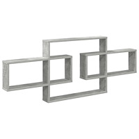 vidaXL Vägg hylla Betonggrå 130 x 10 x 50 cm Konstruerat trä