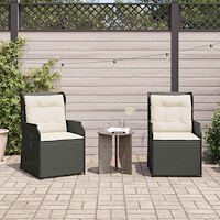 vidaXL Trädgårdsbänk 2 pcs Svart konstrotting