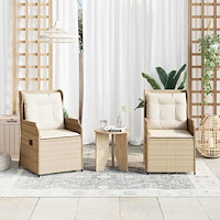 vidaXL Trädgårdsbänk 2 pcs Beige konstrotting
