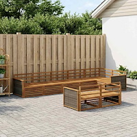 vidaXL Utomhussoffset 8 pcs Naturlig