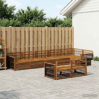 vidaXL Utomhussoffset 8 pcs Naturlig