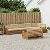 vidaXL Utomhussoffset med kudde 8 pcs Naturlig och Beige