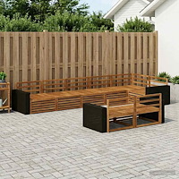 vidaXL Utomhussoffset 8 pcs Naturlig