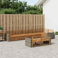 vidaXL Utomhussoffset 8 pcs Naturlig